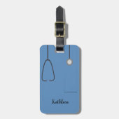 Scrubs Uniform Nurse Blue Bagagelabel (Voorkant verticaal)