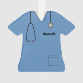 Scrubs Uniform Nurse Blue KerstShirt Orn Ornament (voorkant)
