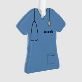 Scrubs Uniform Nurse Blue KerstShirt Orn Ornament (voorkant)