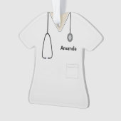 Scrubs Uniform Nurse White Shirt Orn Ornament (voorkant)