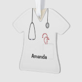 Scrubs Uniform Nurse White Snoep Shirt Ornament (voorkant)