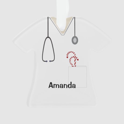 Scrubs Uniform Nurse White Snoep Shirt Ornament (voorkant)