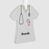 Scrubs Uniform Nurse White Snoep Shirt Ornament (voorkant)