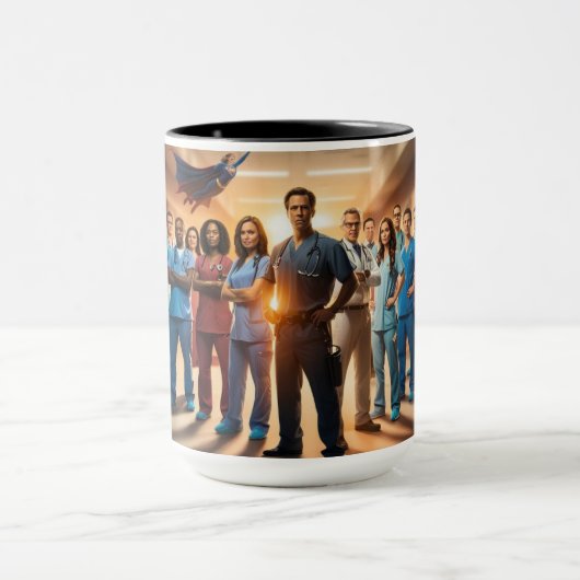 Scrubs voor superhelden mok (Midden)