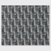 Scruffy Cat Staring at a Butterfly Cadeaupapier (Vlak)