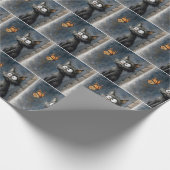 Scruffy Cat Staring at a Butterfly Cadeaupapier (Hoek)