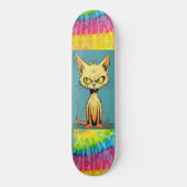 Scruffy Kat kunst grappig Skateboard Deck (Voorkant)