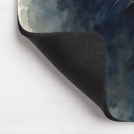 Scruffy kat met herfstblad muismat (Hoek)