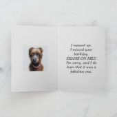 SCRUFFY LATE VERJAARDAG KAART (Binnen)