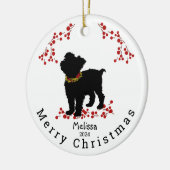 Scruffy Mutt Berry Merry Christmas-Ornament Keramisch Ornament (Links)