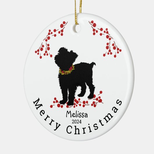 Scruffy Mutt Berry Merry Christmas-Ornament Keramisch Ornament (Links)