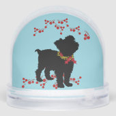 *Scruffy Mutt Naughty n' Cute Christmas  Sneeuwbol (Achterkant)