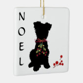 Scruffy Mutt NOEL kerstversiering Keramisch Ornament (Rechts)