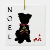 Scruffy Mutt NOEL kerstversiering Keramisch Ornament (Achterkant)