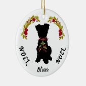 Scruffy Mutt Noel Noel Keramisch Kerstornament Keramisch Ornament (Rechts)