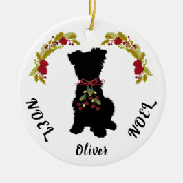 Scruffy Mutt Noel Noel Keramisch Kerstornament Keramisch Ornament