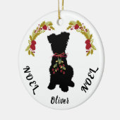 Scruffy Mutt Noel Noel Keramisch Kerstornament Ornament (Links)