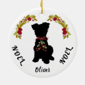 Scruffy Mutt Noel Noel Keramisch Kerstornament Ornament (Achterkant)