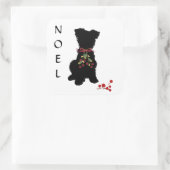 Scruffy Mutt NOEL Vierkante Sticker (Tas)