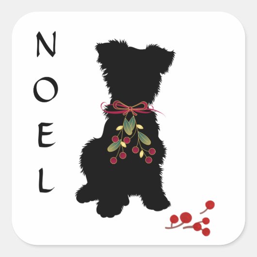 Scruffy Mutt NOEL Vierkante Sticker (Voorkant)