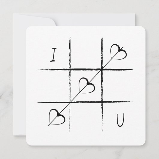 Scruffy Mutt Romance Tic Tac Toe Valentijns Kaart (Achterkant)