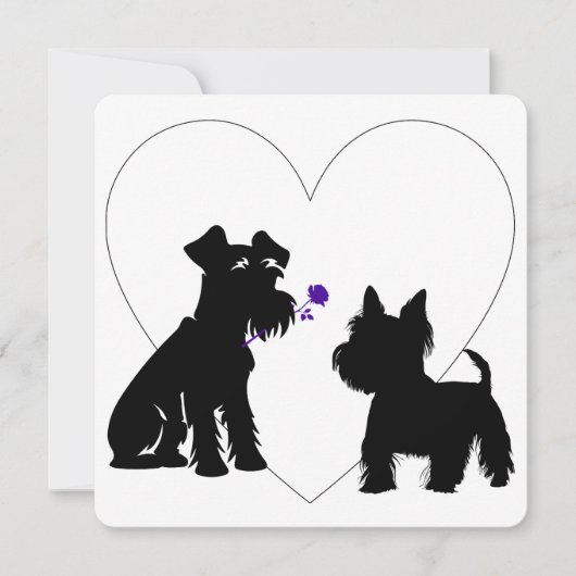 Scruffy Mutt Romance Tic Tac Toe Valentijns Kaart (Voorkant)