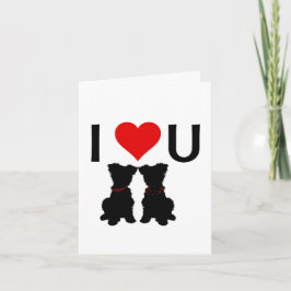Scruffy Mutts "I Love U" Gevouwen Valentijns Kaart