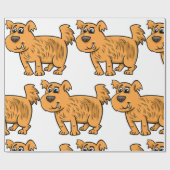 Scruffy Orange Puppy Dog Cadeaupapier (Vlak)