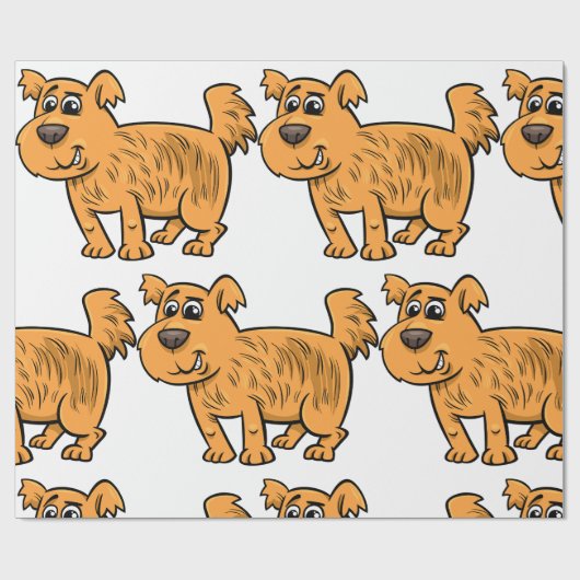 Scruffy Orange Puppy Dog Cadeaupapier (Vlak)