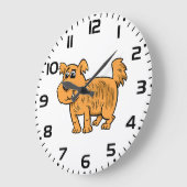 Scruffy Orange Puppy Dog Grote Klok (Hoek)