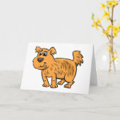 Scruffy Orange Puppy Dog Kaart (Gele Bloem)
