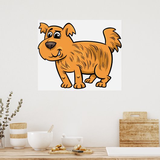 Scruffy Orange Puppy Dog Poster (Keuken)