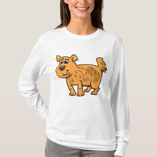 Scruffy Orange Puppy Dog T-shirt (Voorkant)