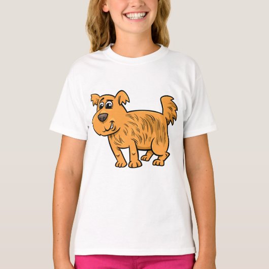 Scruffy Orange Puppy Dog T-shirt (Voorkant)