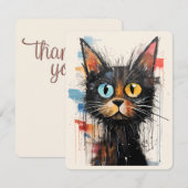 Scruffy Schattige Cat Dank je Kaart (Voorkant / Achterkant)