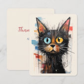 Scruffy Schattige Cat Dank je Kaart (Voorkant / Achterkant)