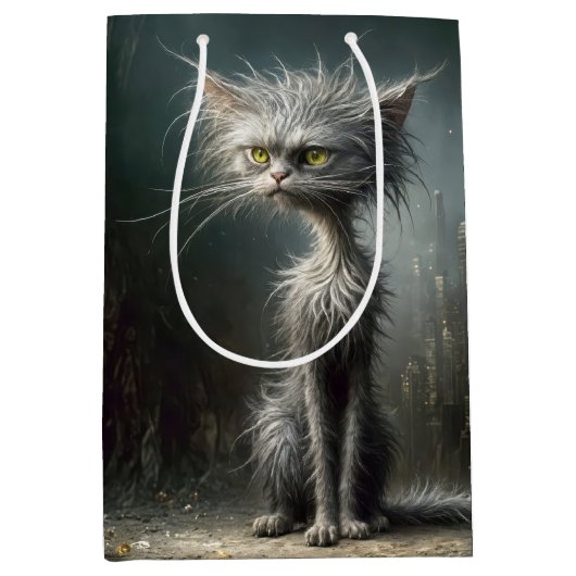 Scruffy Street Cat voor de verjaardag Medium Cadeauzakje (Voorkant)