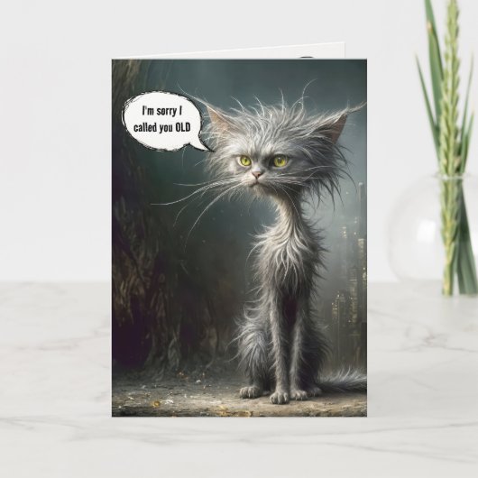 Scruffy Street Cat voor Verjaardag Humor Kaart (Voorkant)