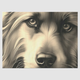 SCRUFFY TERRIER DOG SEPIA TISSUEPAPIER