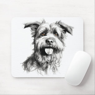 Scruffy Terrier Portret Schets Muismat