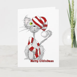 Scruffy the Cat Christmas card Feestdagen Kaart