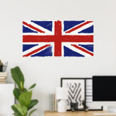 Scruffy Union Jack Poster (Thuiskantoor)
