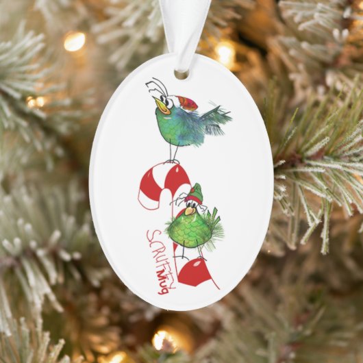 ScruffyMugArtGallery Oval Holiday Ornament (Boom)