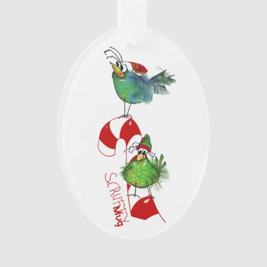 ScruffyMugArtGallery Oval Holiday Ornament (voorkant)