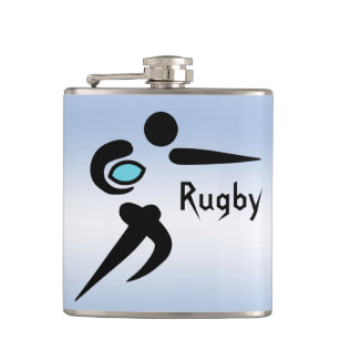 Scrum Ball Rugby Player Blue Flask Heupfles