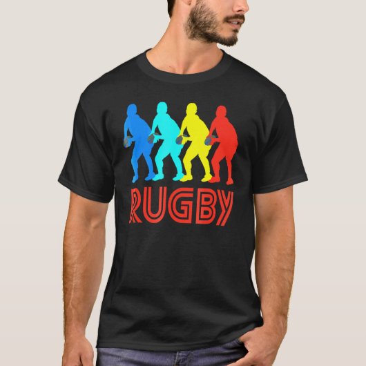 Scrum Half Retro Pop Art Rugby Graphic T-shirt (Voorkant)