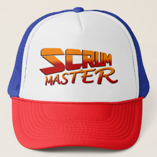 Scrum hoofd twee lettertypen trucker pet
