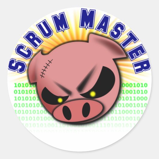 Scrum Master - Agile Scrum Master Pig Ronde Sticker (Voorkant)