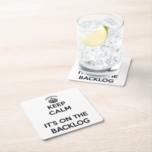 Scrum Master Keep Calm staat op de achtergrond Kartonnen Onderzetters (Insitu)