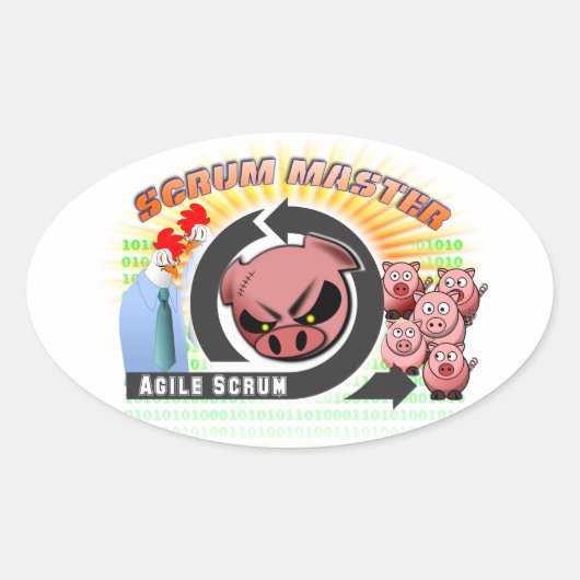 Scrum master ovale sticker (Voorkant)